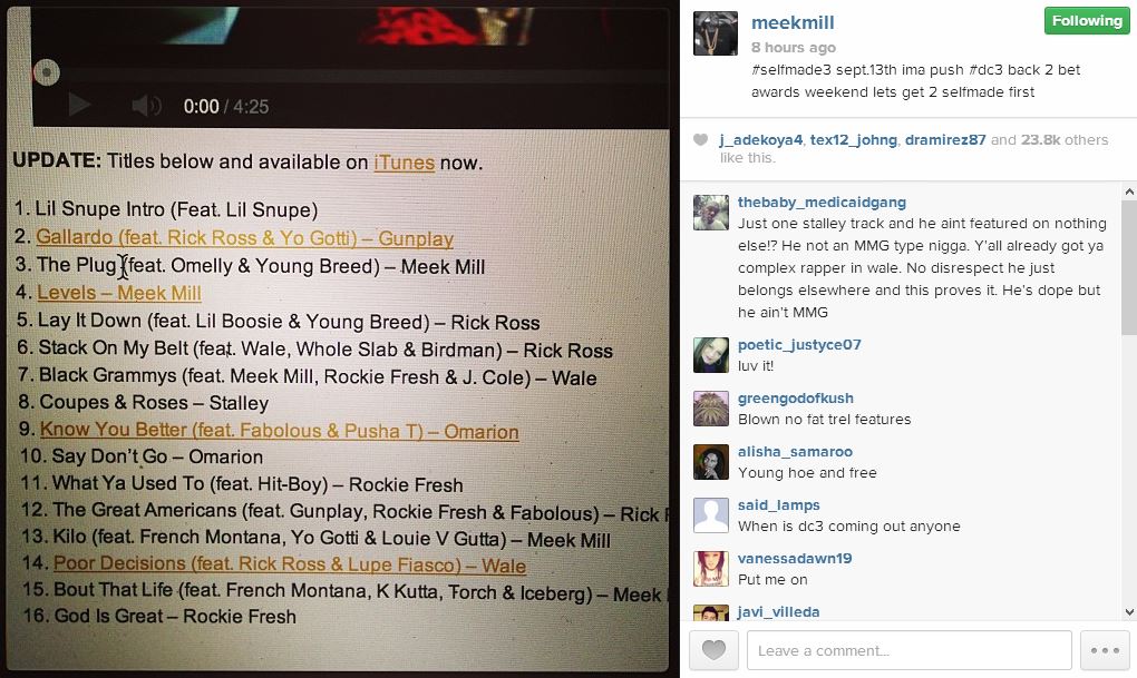 Meek Mill releases "Self Made 3" track listing, announces ...