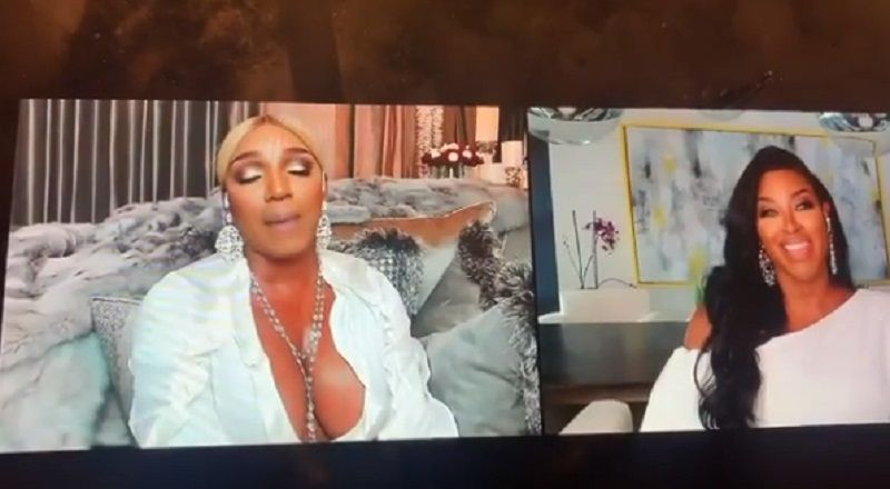 Kenya Moore argues with NeNe Leakes during part one of "The Real Housewives of Atlanta" reunion on May 10, 2020.