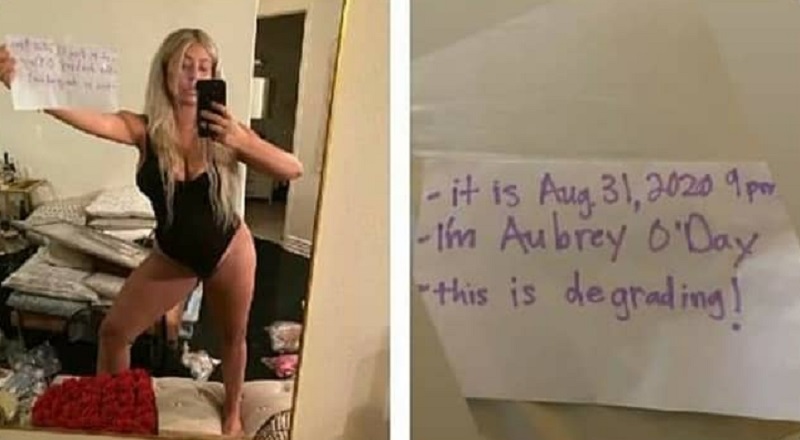 Aubrey O'Day was roasted by Twitter, yesterday, when a photo went viral of an overweight woman, who people said was her. This isn't her, so Aubrey O'Day took to social media to set the record straight. She shared a photo of herself in a bikini, along with a note of the current date, and ranted about how people shame women's bodies.