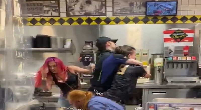Waffle House is trending on Twitter and history shows that it's rarely ever about the food. A mainstay on the East Coast, especially in the South, Waffle House is always home to some drama. A video has gone viral of angry Waffle House customers going behind the counter to fight employees and getting beaten by said employees, leading to jokes from Twitter, mainly stating Waffle House's first question on job applications is "Can you fight?"