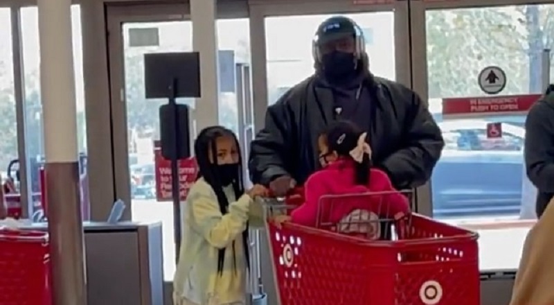 Kanye West spotted in Target with his daughters, shopping