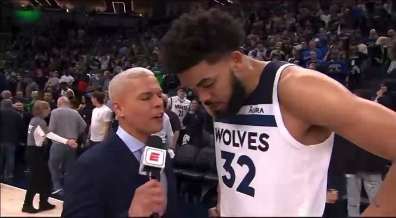 Karl-Anthony Towns roasted on Twitter for making his voice sound deeper